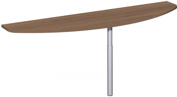 Table à rallonge geramöbel avec pied d'appui, matériel de liaison inclus, réglable en hauteur, 1800x500x680-820, noyer/argent, N-657242-NS