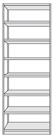 Kerkmann étagère de bureau complète Progress 500, L 960 x P 300 x H 2600 mm, gris clair, 50940211
