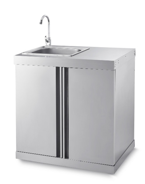 Module Myoutdoorkitchen avec évier et meuble de rangement, Collection Stainless, 4003