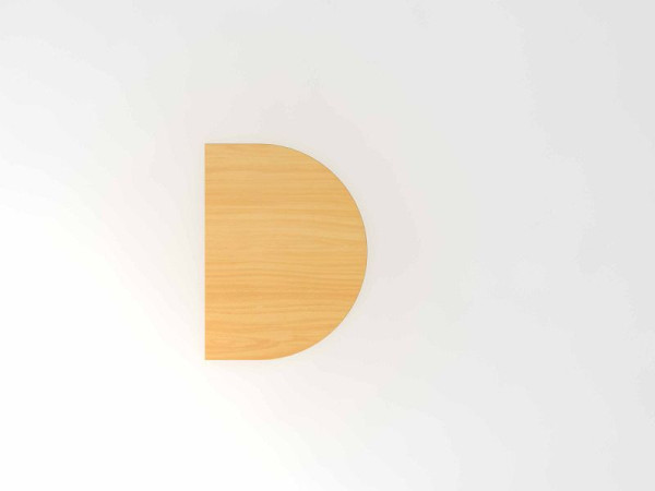 Table d'appoint Hammerbacher avec pied de support/console double 60x80cm hêtre/blanc, arrondie pour fixation sur un bureau, VXBA60/6/W