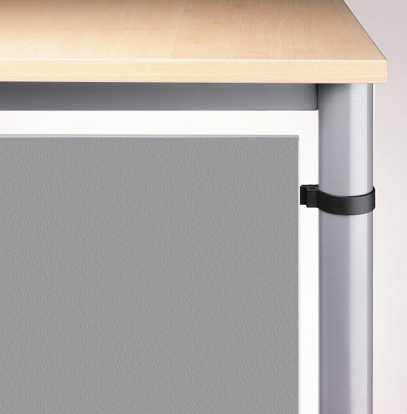 Paravent argenté Hammerbacher H=40 cm pour équerres d'angle, fixé au pied de table à l'aide de plastique, VHR90/S
