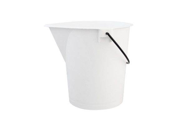Seau Schneider 15 litres, avec bec verseur, échelle en litres, plastique LDPE blanc, 200840
