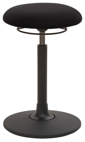 Mayer Sitzmöbel , assise en plaque ronde, rembourrée, avec anneau de déclenchement noir, hauteur d'assise 58 - 83 cm, noir, revêtement : Carissima, 1166_30317