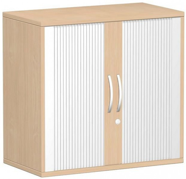 geramöbel panneau supérieur d'armoire à volets roulants 25 mm, avec pieds, verrouillable, 800x425x798, argent/hêtre, S-382117-SB