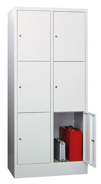 Armoire vestiaire Pavoy avec base 1850/500/800, 2l x 3h, serrure à cylindre, largeur de compartiment 400, portes lisses, 61265-234-401-910905