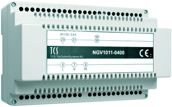 Bloc d'alimentation DC TCS pour l'alimentation en tension continue 26 V DC, rail DIN 8 TE, NGV1011-0400