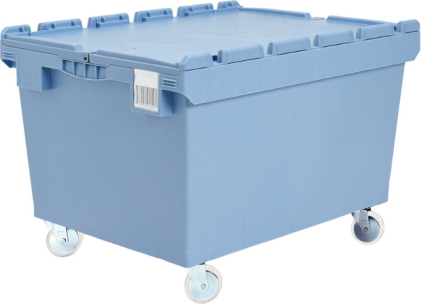 BITO conteneur réutilisable MB couvercle/barre/skid /MBD86321DRK 800x600x323 bleu pigeon, couvercle double fond RK, C0402-0092