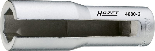 Insert de sonde lambda Hazet, carré, creux 12,5 mm (1/2 pouce), profil hexagonal extérieur, 22 mm, version longue, surface : chromée, 4680-2